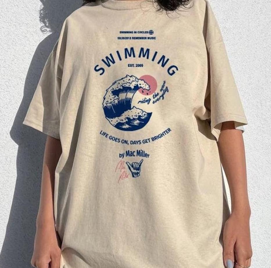 Футболка Mac Miller The Swimming in Wave Полный размер S-5XL BE2433 Унисекс Футболка XXXL