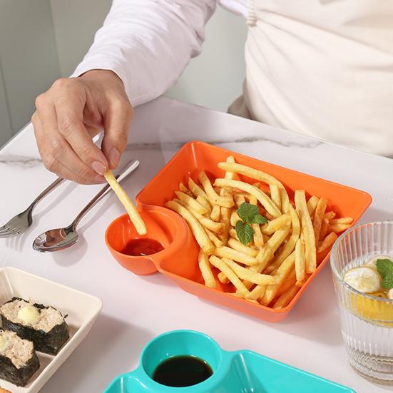 Knödelteller mit Soßenteller-Design, vielseitig, leicht zu reinigen, für Snacks, Desserts, Sushi-Tablett, Küchengeschirr