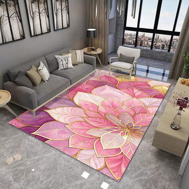 Mandala Carpet Mat Rug 3D Bohemian Colorful Floral Design Modern Living Room Home Decor Non-Slip Soft Floor Mat Bedroom Decor