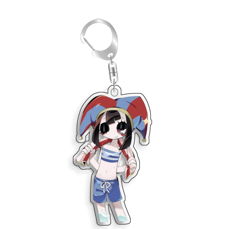 For The Amazing Digital Circus Jax Pomni Ragatha Zooble Caine Acrylic Selfmade Cute Cartoon Anime Keychain Pendant Toy Gift 5cm