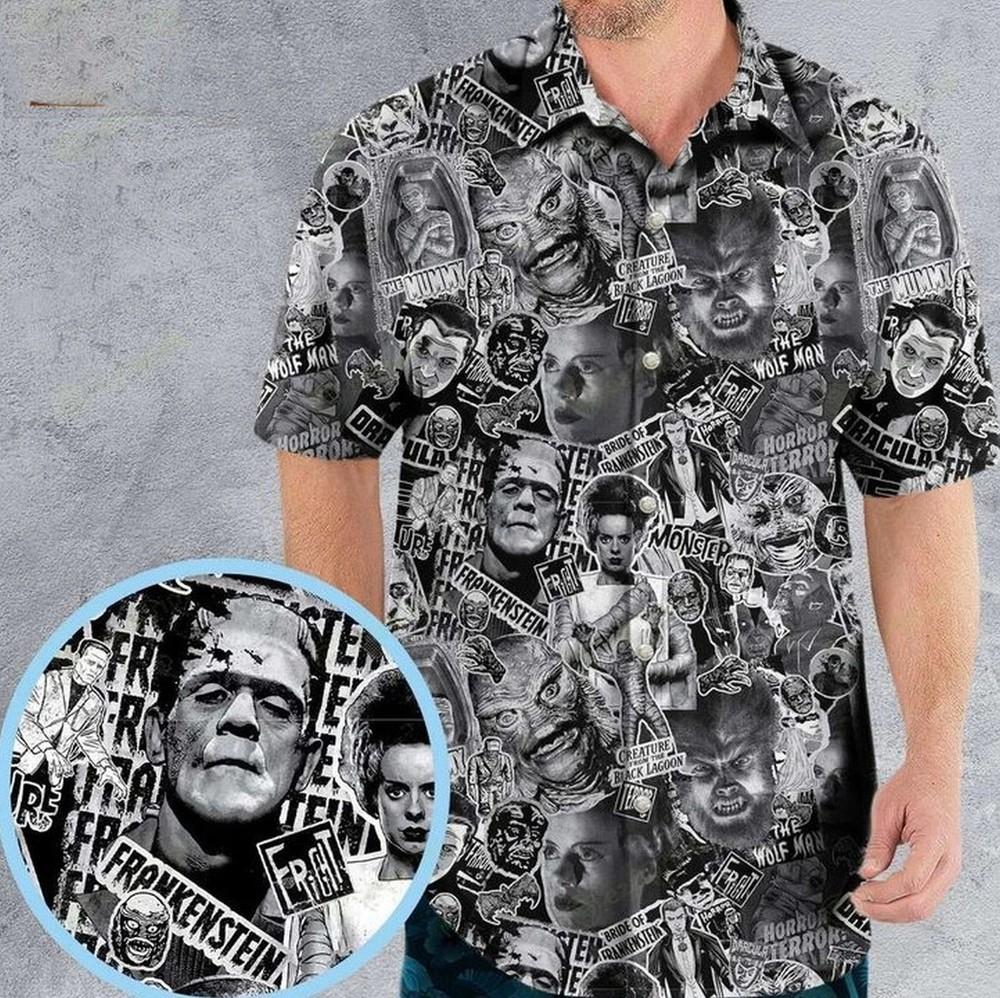 The Monsters Universal Classic Monsters Hawaiian Shirt Unisex T-Shirt L