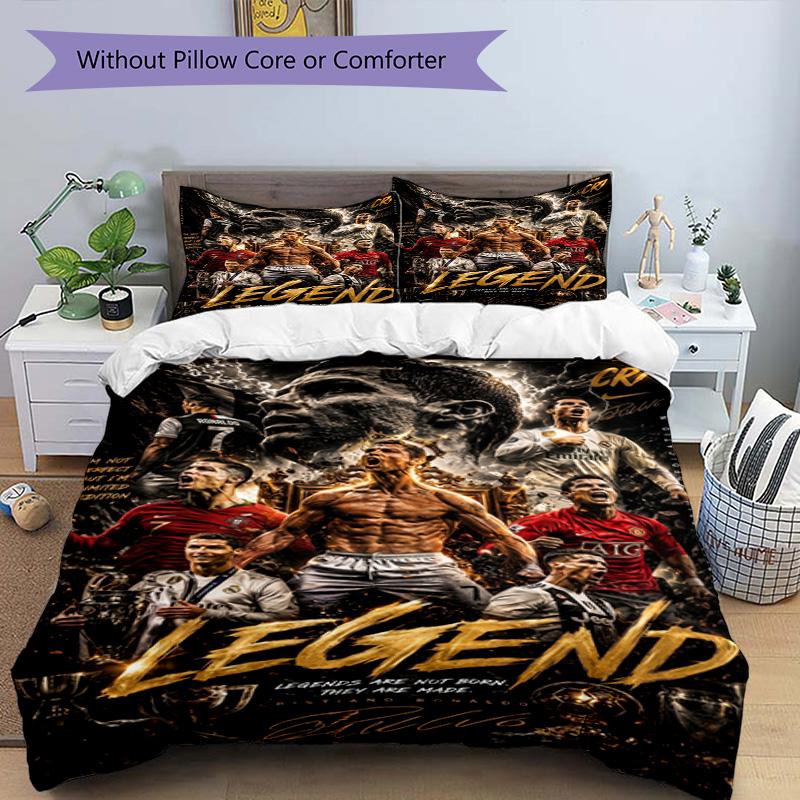 Ronaldo's Golden Legend: Ronaldo's Legacy Bedding Set, Breathable Duvet Cover with Pillowcases, Soft Bed Linen for Bedroom Home Decoration, Perfect Fe