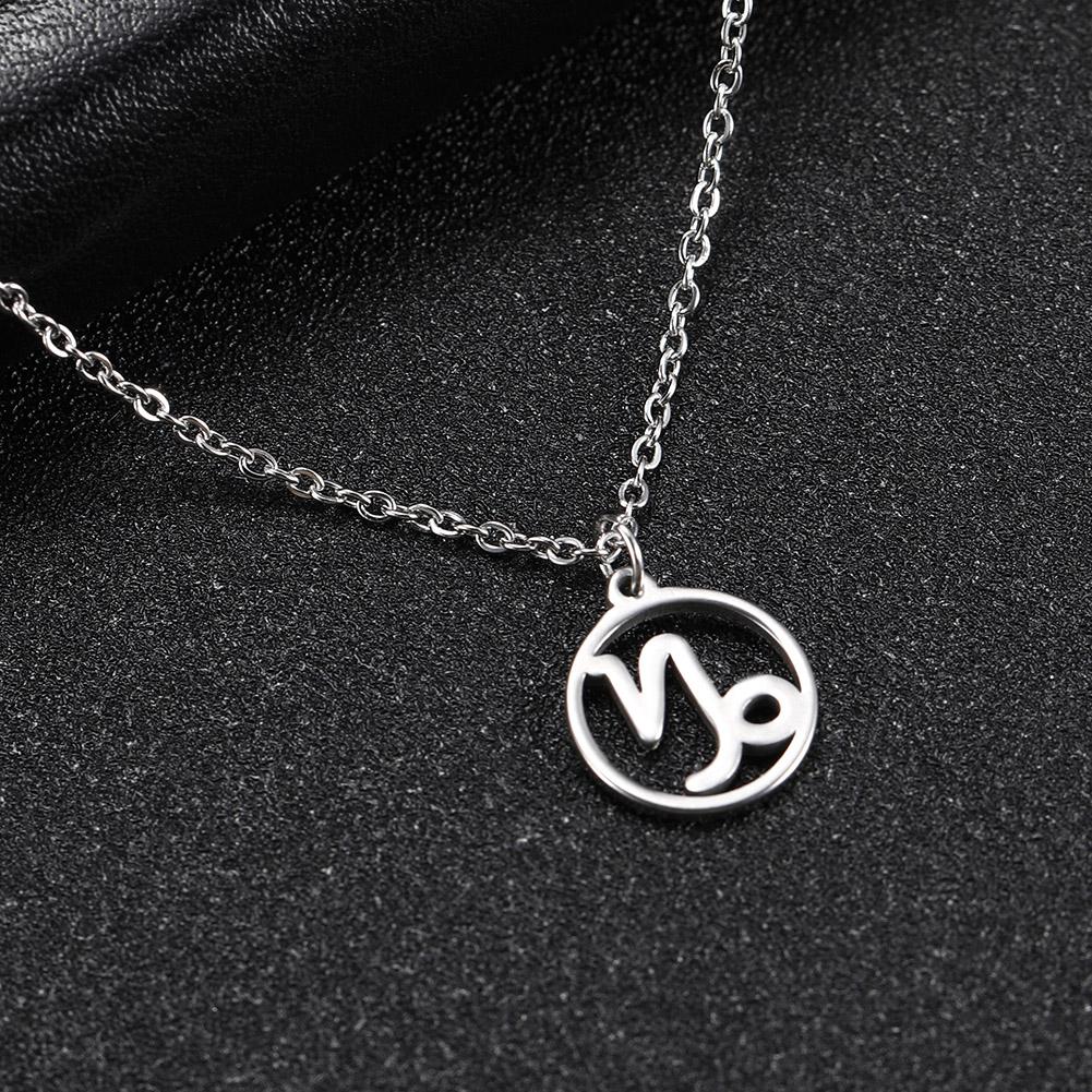 Cazador Zodiac Pendant Necklace for Women 12 Constellation Aries Pisces Gemini Chocher Stainless Steel Jewelry Gold Color Gifts