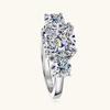Gica Gema Three Stone 3.5 Carat D Color Moissanite Ring For Women S925 Sterling Silver Valentine's Day Gift
