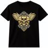 Gothic Skull T Shirt Winged Three Skull All Seeing Eye Dark Fantasy Graphic Tee