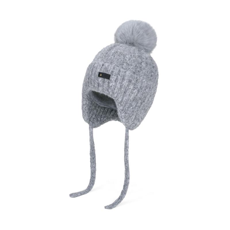 

Women s Winter Pompon Hat: Warm, Versatile, Ear Protection, Knit Design for Large Heads, Small Face Look. сірий колір