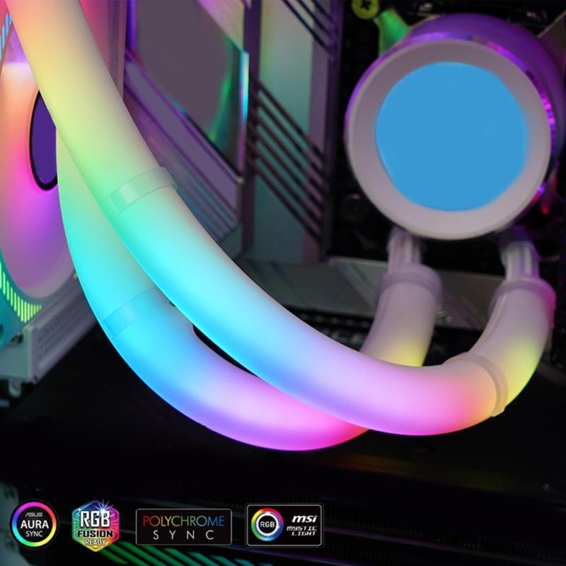 PC Water Cooled Radiators Tube Soft Tube ARGB Vest For CPU/GPU Water Coolers Tubing 5V3Pin ARGB Flexible Lighting Hose