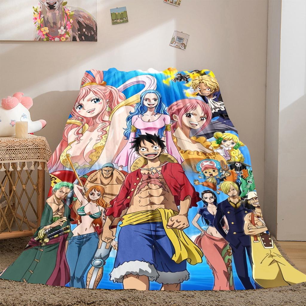 Nami Luffy Zoro Sanji Flannel Lightweight Blanket Home Decor Sofa Bed Travel Cover Family Gift For All-Season LXR152