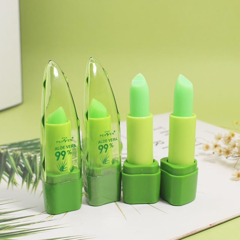 Moisturizing Natural Aloe Vera Color Changing Lip Gloss Long Lasting Nutritious Lips Care Temperature Change Lip Balm Lipstick Cosmetics