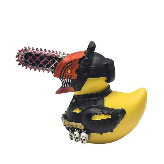 Horror Chainsaw Duck Figurine Small Resin Duck Statue Collectible Funny Duck Sculpture for Dashboard Home Office Desktop Decor