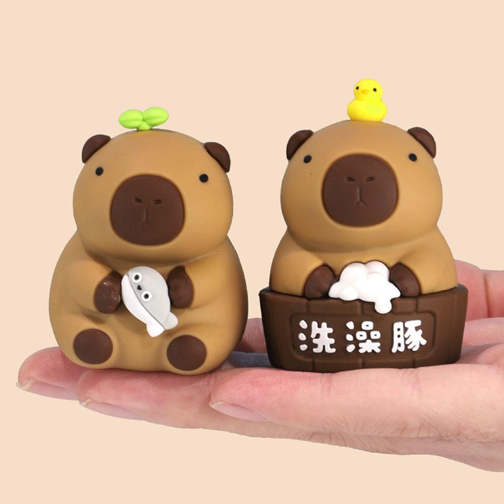 Kleine Capybara Figuren Cartoon Capybara Skulptur Kreative Capybara Tischdekoration Geschenke für Freunde Kinder