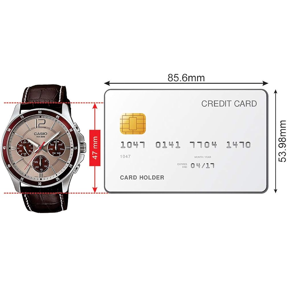 Casio MTP-1374L-7A1VDF Men's Quartz Wristwatch Leather Band Silver Dial