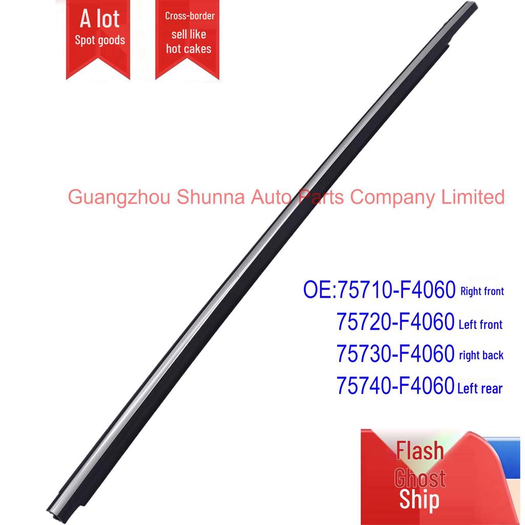 Toyota C-HR Front & Rear Door Glass Weatherstripping - Models 75710-F4060, 75730-F4060
