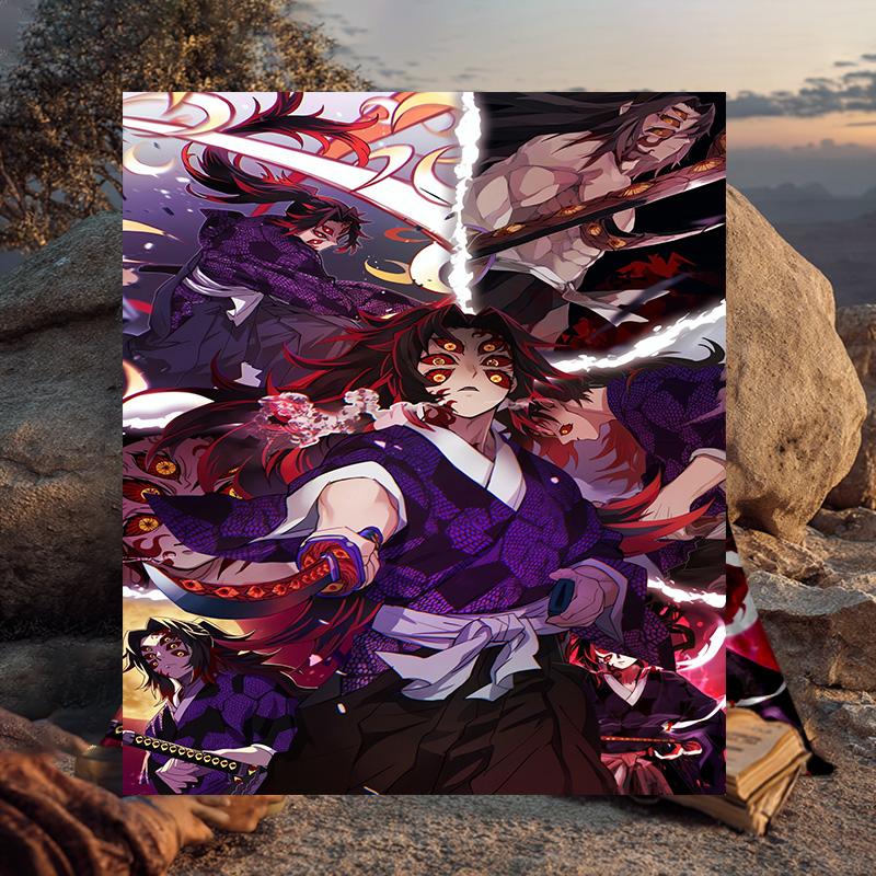 1PC Anime Samurai Warrior Battle Scene Flannel Blanket Suitable for Both Men And Women, Soft Ideal for Beds And Sofa, Birthday Or Christmas Gift