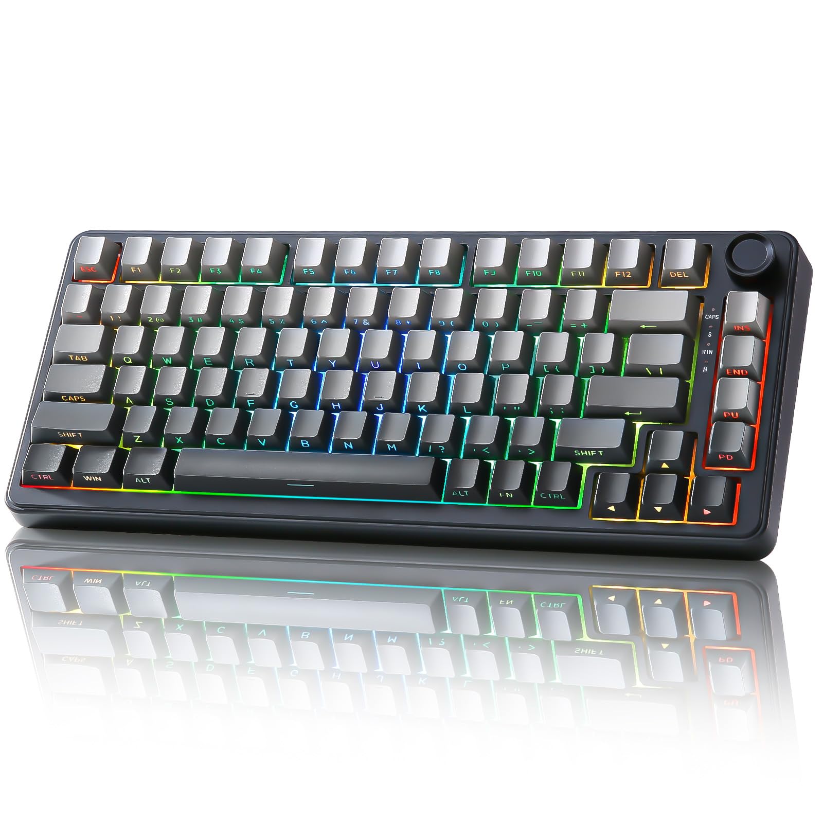 

YUNZII B75 Wired Mechanical Hot Gasket RGB Heavy English PBT Cherry for RGB Tactile 75% Keyboard, Swappable, Compatible, Backlight, Duty, Layout,
