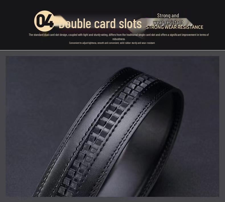 Men's Genuine Leather Belt - Automatic Buckle, Casual Fashion, Business Trousers Style.