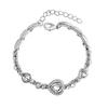 Heart & Peach-shaped Crystal Diamond Bracelet - Fashionable Jewelry Bangle