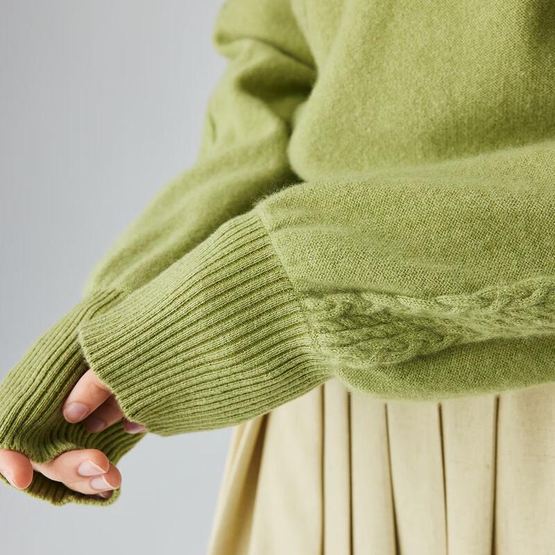 PALUOPO Women's 2025 A/W Cable Knit Pure Cashmere Sweater