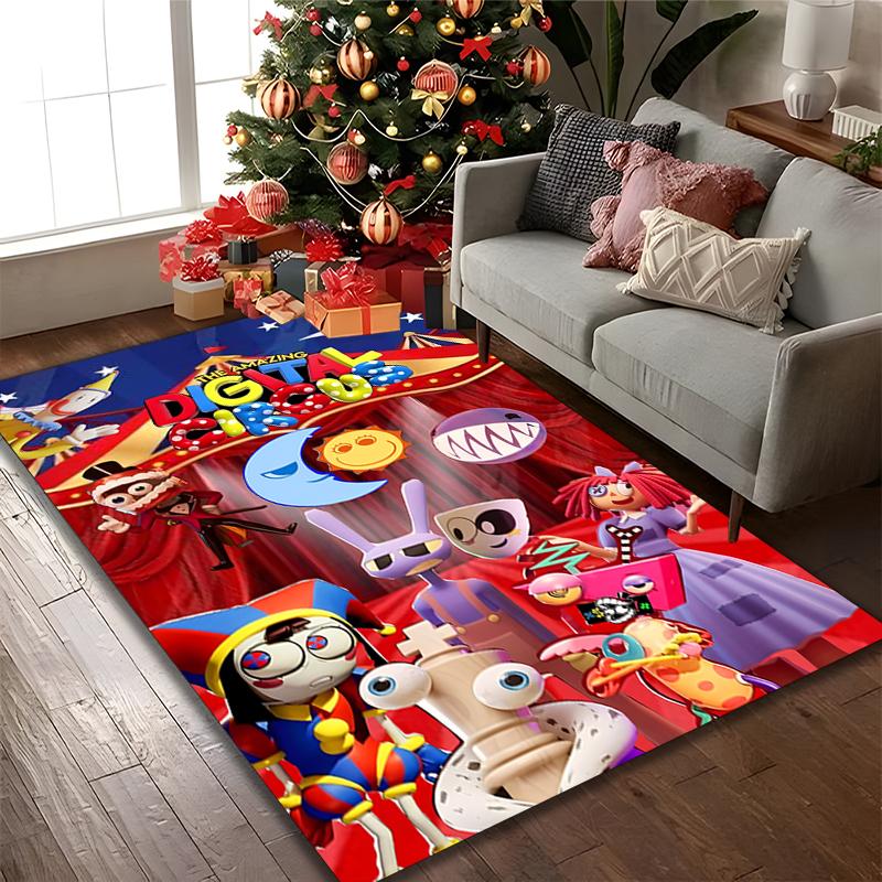 1pc Office Printed Area Carpet, The Amazing Digital Circus Rug, Home Sofa Chair Mat For Christmas and Halloween Décor