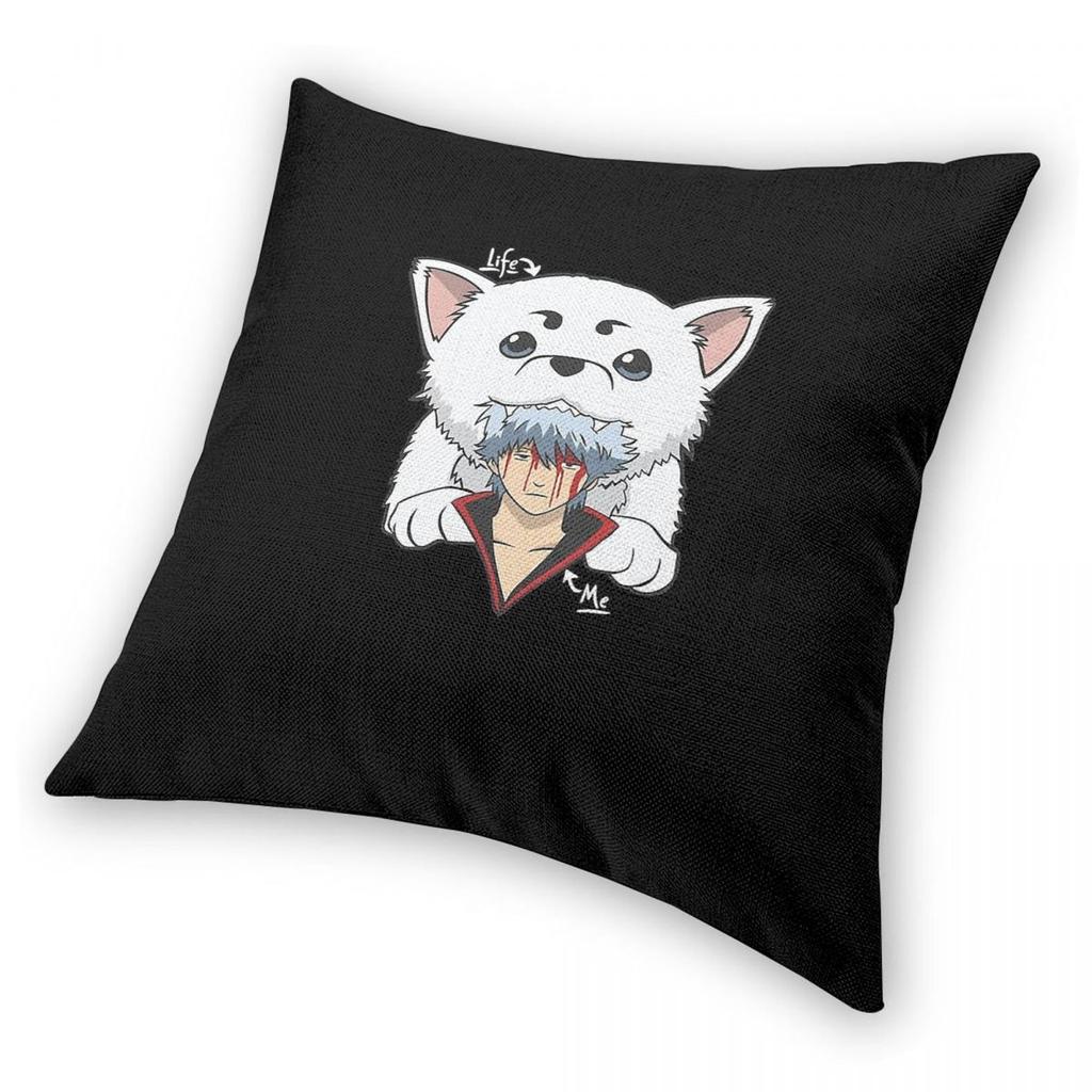 Gintama Gintoki Sakata Pillowcase Polyester Linen Velvet Printed Zip Decor Pillow Case Bed Cushion Cover