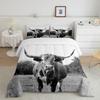 Erose Set Biancheria da Letto Stella del Texas Occidentale Sposa Trapunta Bandiera Americana Retrò Vintage Regali per Uomo Cowboy, Trapunta Patchwork Bianco Rosso e Blu Se