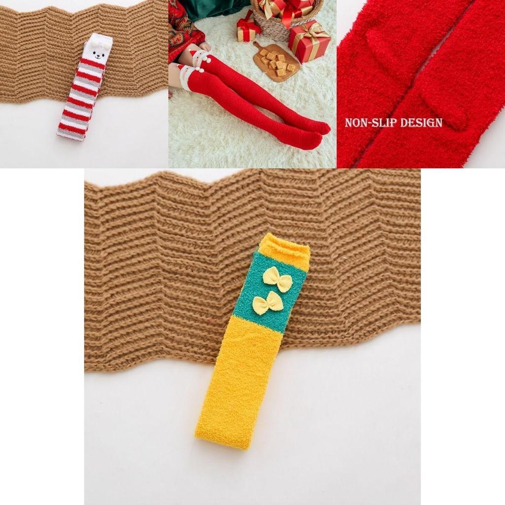 Festive Christmas Thigh Stocking Women's Over Knee Socks Santa Claus Elk Elf