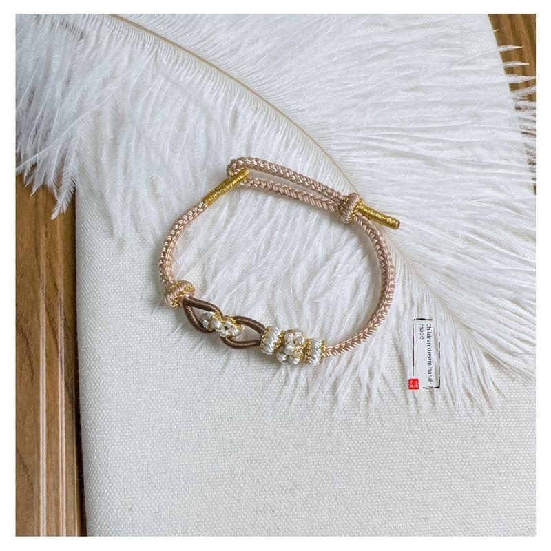 

Maillard Подбор Цвета Персиковый Цвет Двухслойный Плетеный Шнур Ручной Работы Восьмижильный Ремешок для Ношения Браслет Оригинал Можно Добавить Подвеску с Бусинами на Удачу Золото 14cm Maillard Color Matching Single Layer