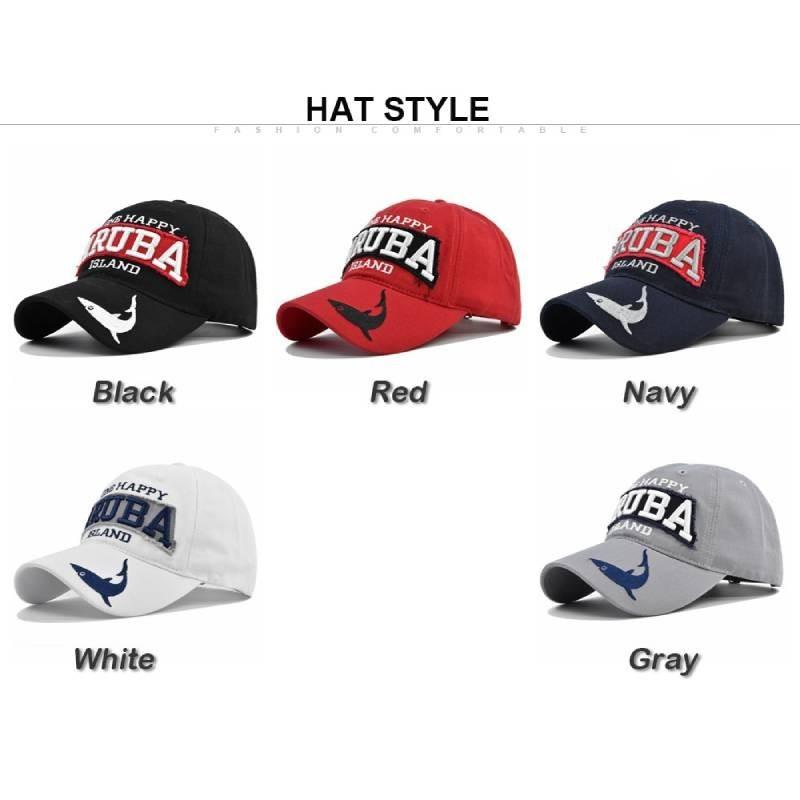 Aruba Embroidered Baseball Cap Shark Embroidery Duck Tongue Hat Men's Sun Hat Wholesale