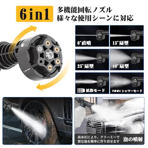 Högtryckstvätt [8,5 MPa Förstärkt, Ultralätt 560 g, Övervakad av Pikapika Cleaning Shop] Mini Sladdlös Högtryckstvätt, Uppladdningsbar,