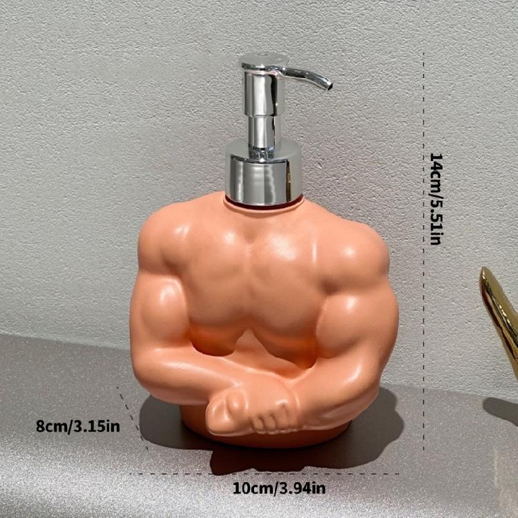 Wide Mouth Soap Dispenser Liquid Soap Container Muscular Man Design Press Pump Holder for Lotion Shampoo Body Wash