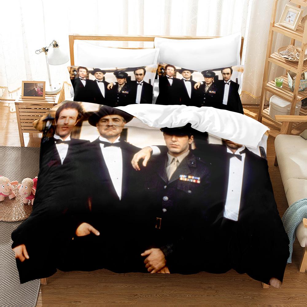 Comforter Godfather Bedding Set Single Twin Full Queen King Size Gangster Boss Bed Set Aldult Kid Bedroom Duvet Sets 3D Print 011