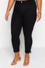 Women's Style Plus Size High Waist Non-Fading Black Flexible Skinny Jeans