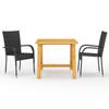 Day and Night - Day and Night 3-piece Garden Dining Set Black