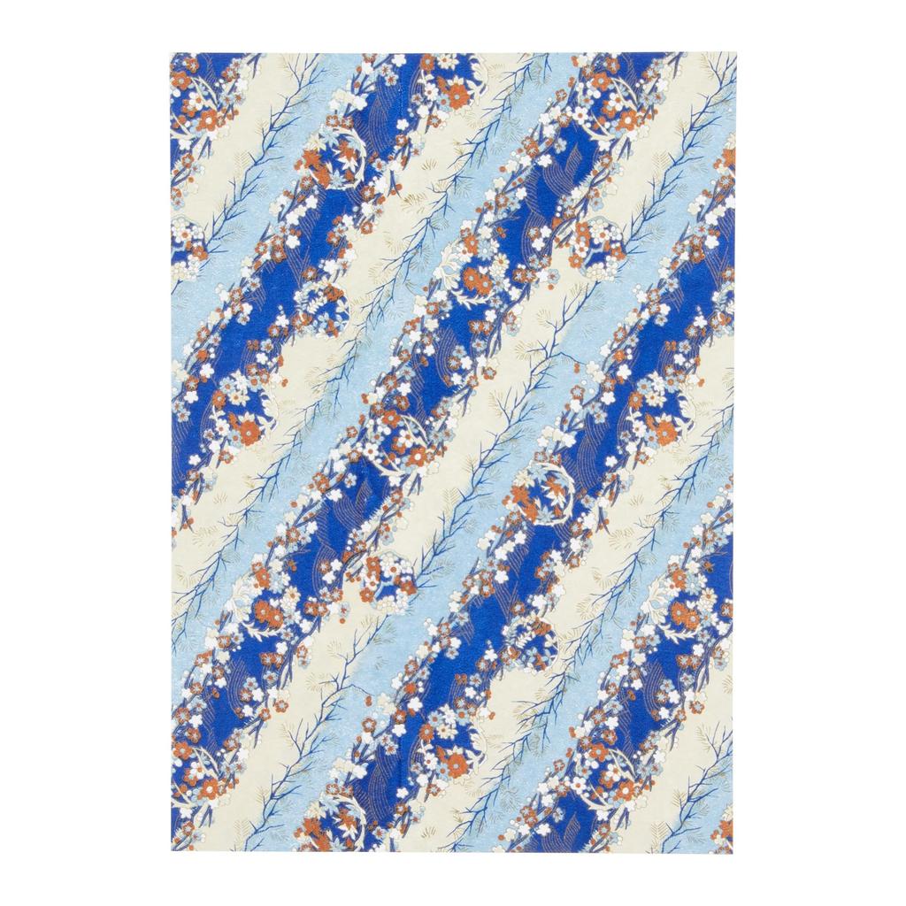 Washi Kawasumi Chiyogami Yuzen Washi B4 Size 15 Sheets Blue Color Patterns/15