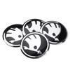 2025 New 4PCS 56mm Aluminium Alloy Auto Car R Wheel Hub Center Caps Emblem Sticker For Skoda Octavia A7 Rapid Fabia Superb VRS V