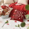 AVOIN Colorlife Valentine's Day Heart Rose Basket Throw Pillow Covers, 18 X 18 Inch Balloon Bear Red Anniversary Wedding Cushion Case Decoration for