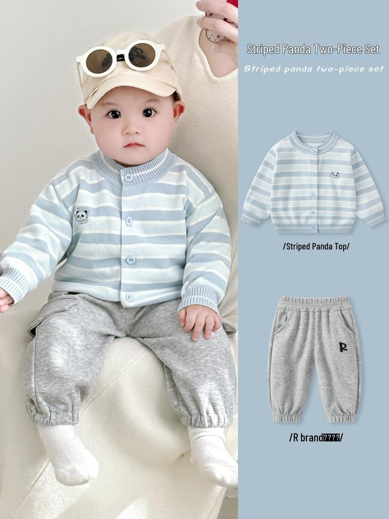 Boys' 2026 Spring Knit Cardigan - Infant Thin Sweater Top
