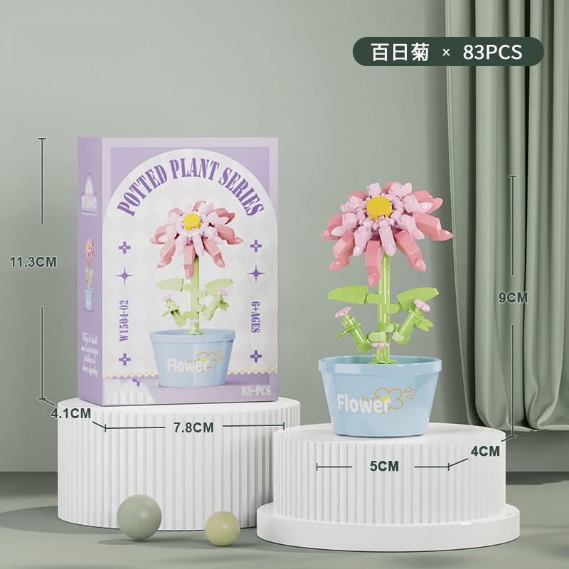 Flower Bouquet Mini Particle Building Blocks Flower Kit 3D DIY Creative Plants Micro Bricks for Home Decor Girl Gift Adults Kids