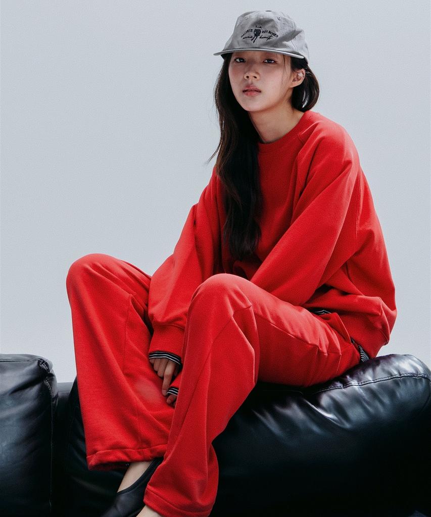 ANNEHEARTS Wide String 2Ways Sweatpants_Red