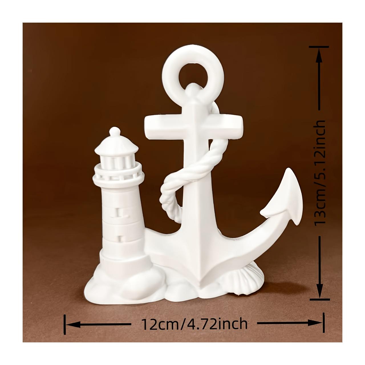 DIY Nautical Anchor & Lighthouse Statue 3D printing Figurine for Beach Themed Home & Office Painting Coastal Home Decor Ornament