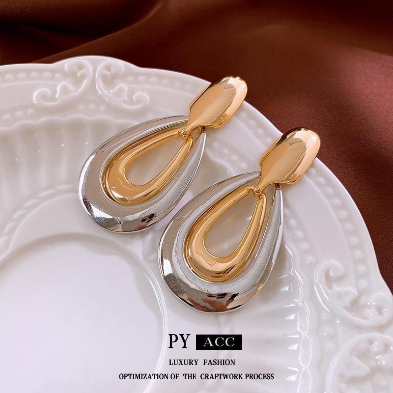 

Water drop earrings, European and American exaggerated cold style earrings, high-end and versatile temperament earrings
