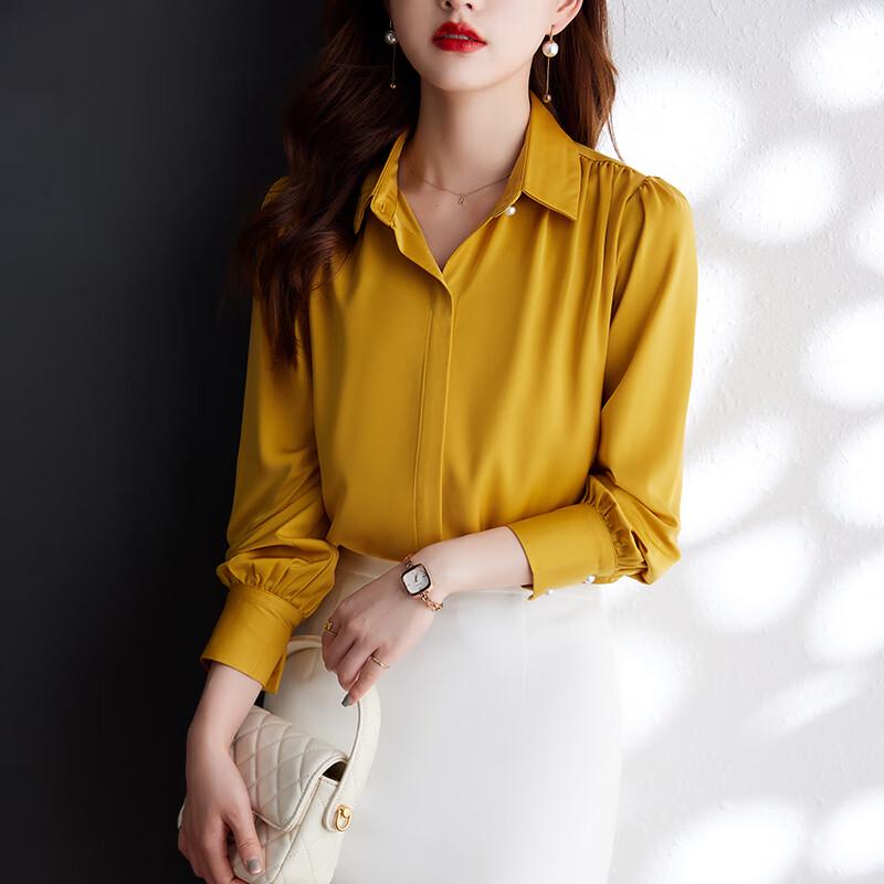 Женская французская шифоновая блузка Toluoman с V-образным вырезом и длинным рукавом 2XL