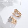 New Arrivals Micro-Wax Inlay Natural Zircon Drop Earrings  Rose Gold Color Fashion Women Wedding Jewelry Heart Earrings