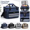 Sac à Lunch Carré en Tissu avec Bandoulière Réglable Grande Capacité Thermique pour Stockage Alimentaire pour le Travail l'École le Pique-nique le Voyage