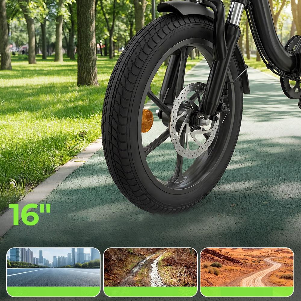 Vélo Électrique Pliant Léger U4 scooters électriques 36V 10.4Ah 16" 25km/h 88km pour 120kg