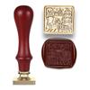 Christmas Themed Seal Stamp Head with Wood Handle for Seal Envelope Christmas Card Invitation Scrapbooking Embellishment