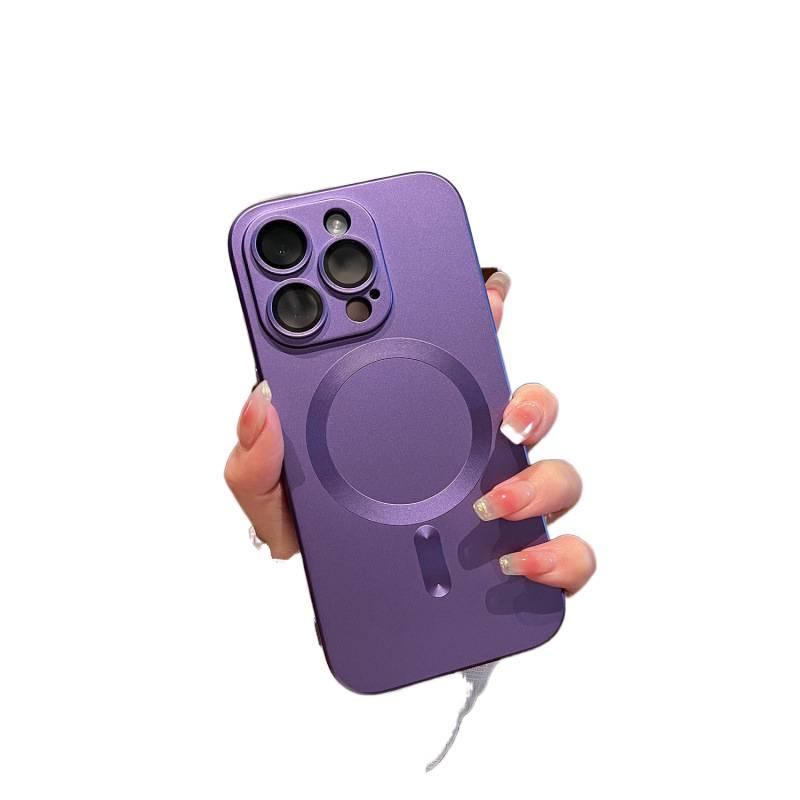 Matte Metal Magnetic iPhone 17 Pro Max Case with Apple 16 Lens Film, Solid Color Protective Cover