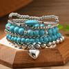 Böhmisches Türkis Perlenarmband Armband Set