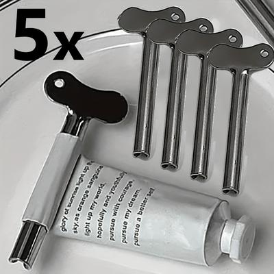 5/1PCS Stainless Steel Toothpaste Squeezer - 5x10mm, Rust-Resistant, Ideal for Tubes of Facial Cleansers, Hair Color & More