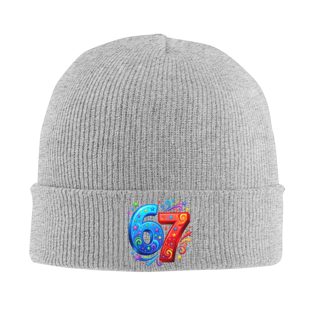 67 Meme six Seven Beanie Hats  Bonnet Hats Female Male Street Outdoor Sport Skullies Beanies Autumn Winter Printed Elastic Caps